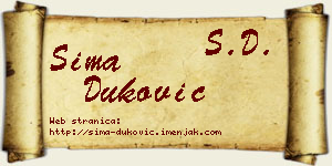 Sima Duković vizit kartica